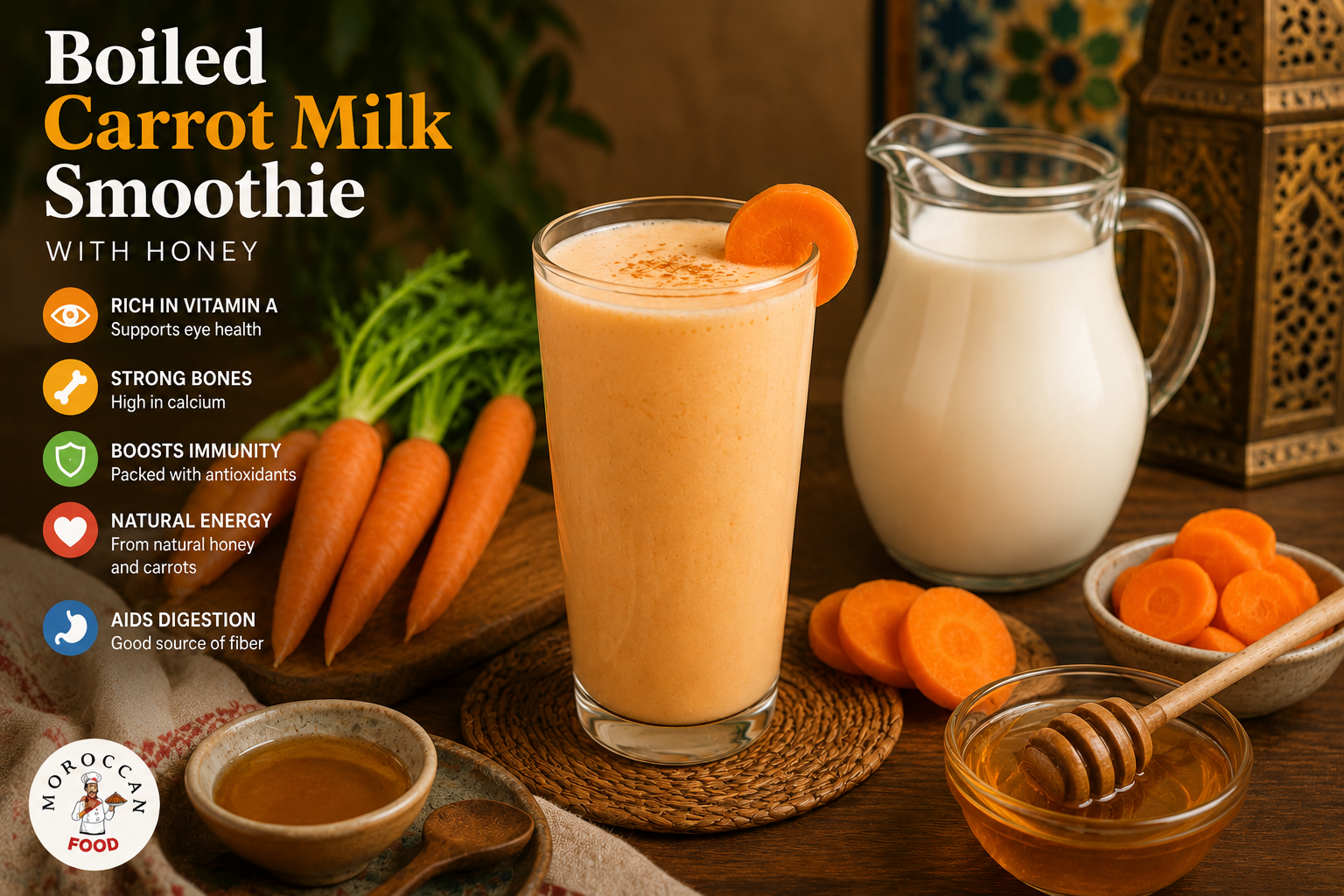 Recipe for carrot and milk juice, a healthy and delicious recipe