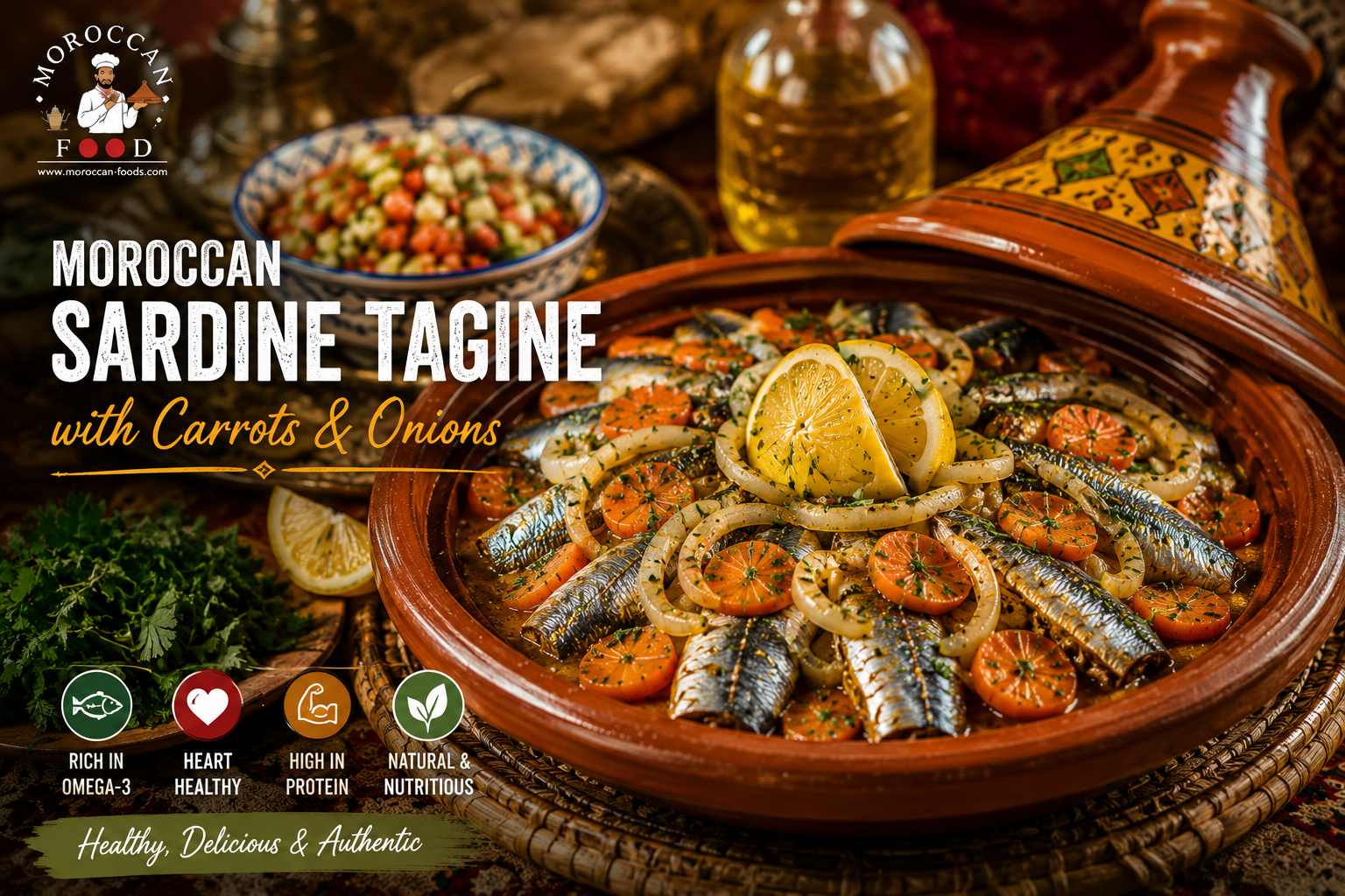 Moroccan Sardine Tagine with Carrots and Onions
