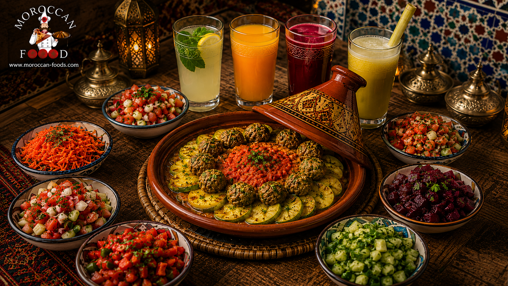 Moroccan Sardine Kofta Tagine with Rice and Vegetables