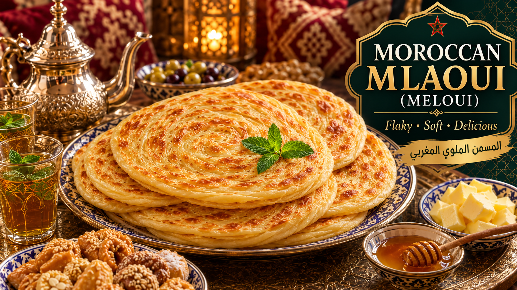 Authentic Moroccan Mlaoui (Meloui) Recipe – Flaky Layered Flatbread