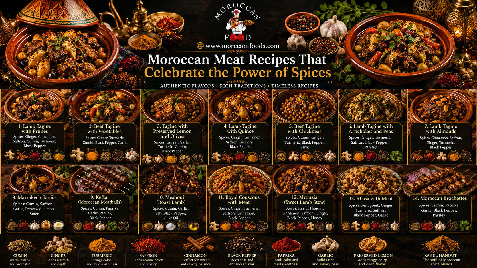 Spices for Meat in Moroccan Cuisine: