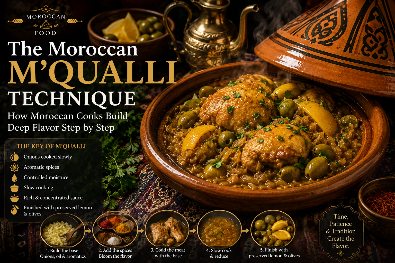 The Moroccan M’qualli Technique: How Moroccan Cooks Build Deep Flavor