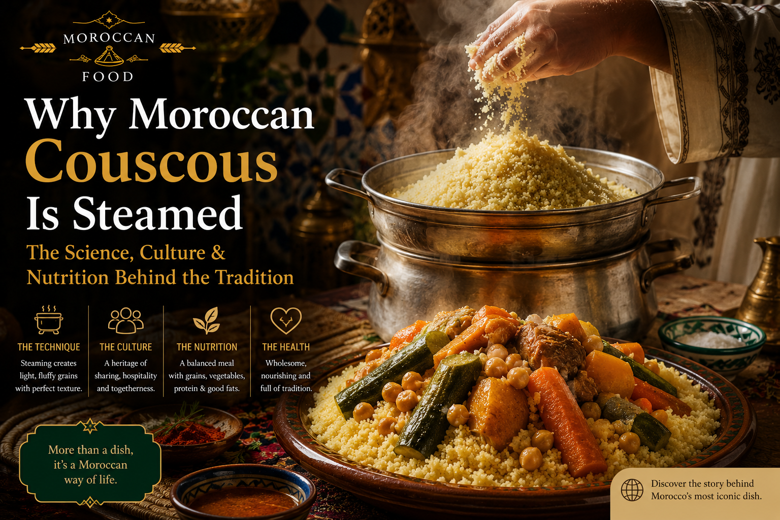 Why Moroccan Couscous Is Steamed: The Science, Culture & Nutrition Behind the Tradition