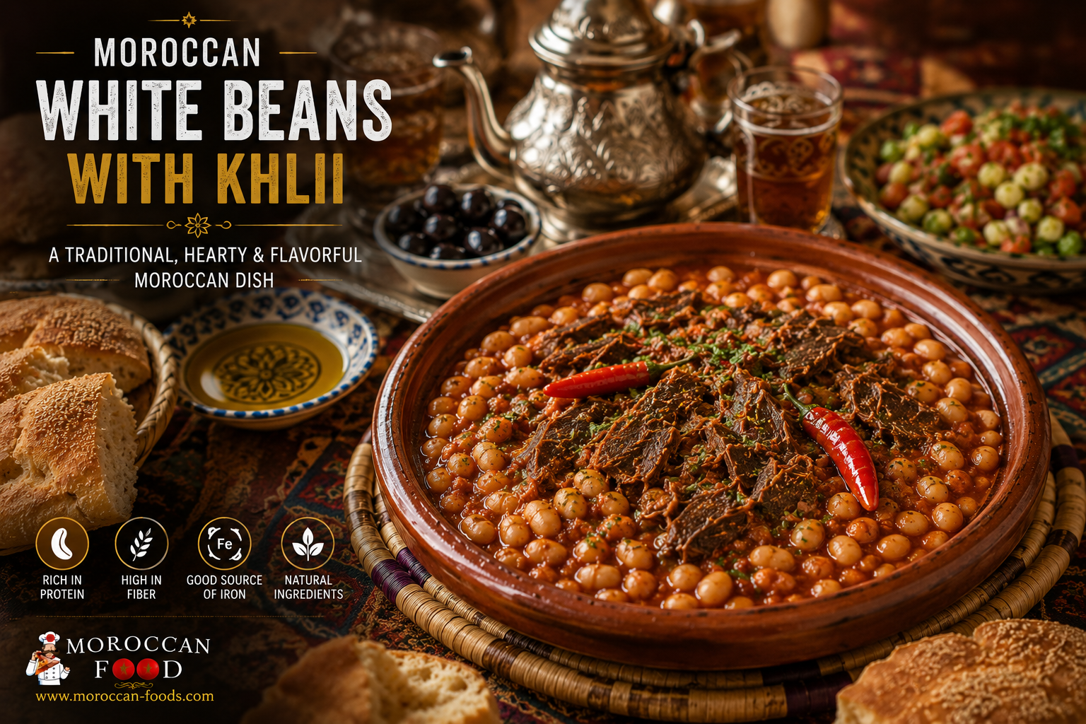 White Beans with Moroccan Khlii – A Delicious Traditional Recipe