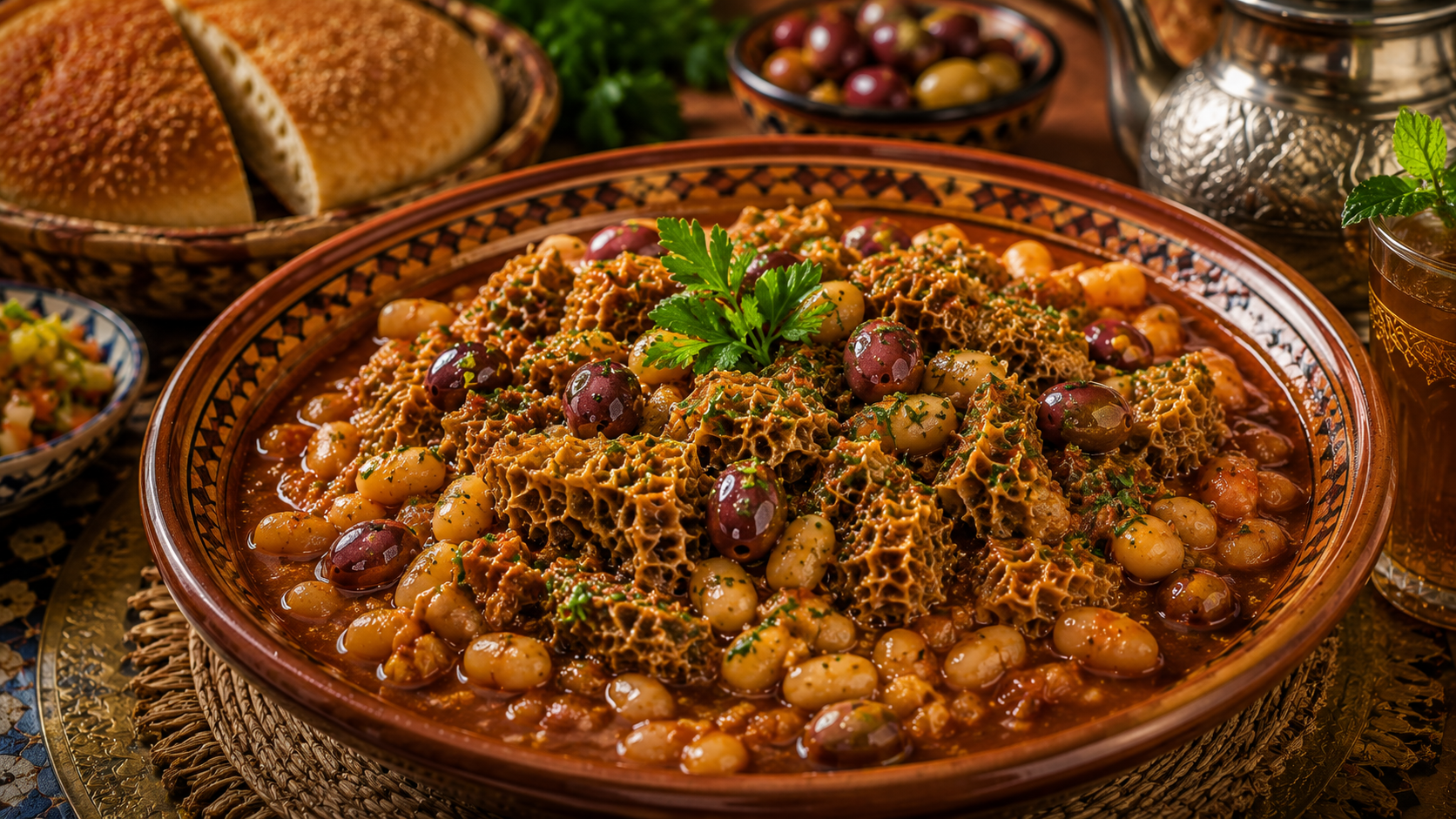 Moroccan White Beans with Tqalia – A Traditional Hearty Moroccan Recipe
