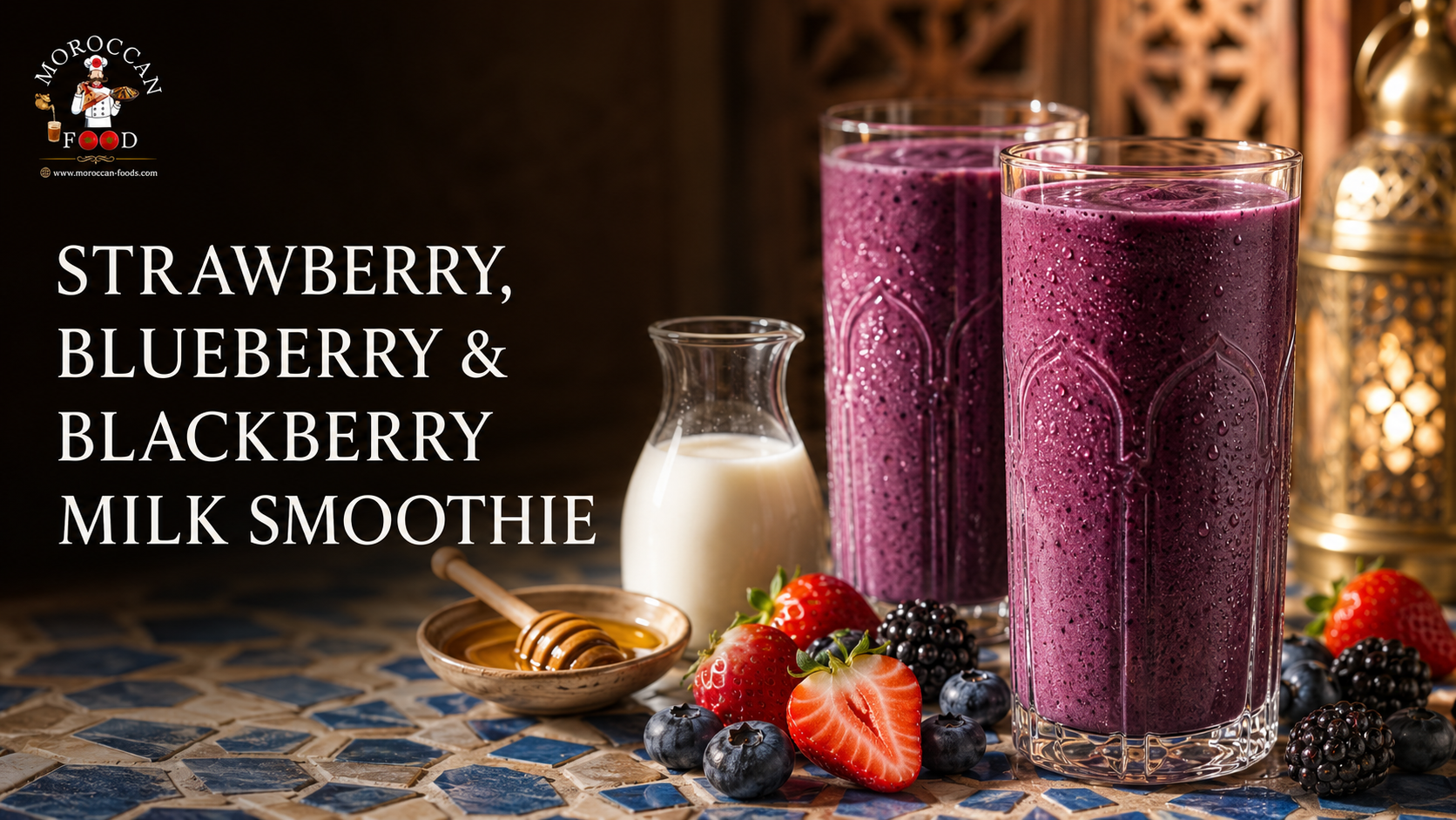Strawberry, Blueberry and Blackberry Milk Smoothie Recipe