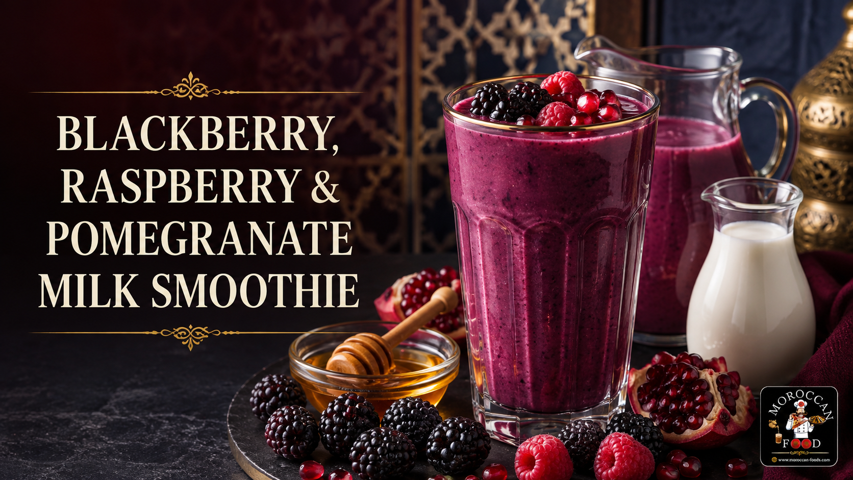 Blackberry, Raspberry and Pomegranate Milk Smoothie Recipe