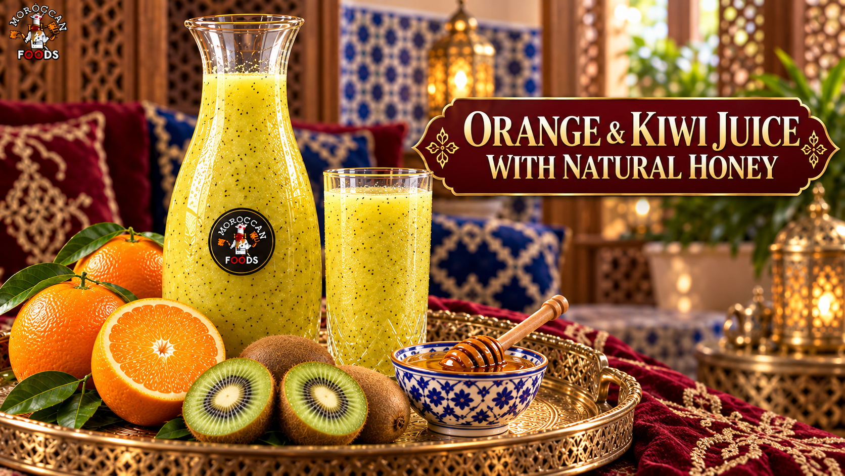 Orange and Kiwi Juice with Natural Honey