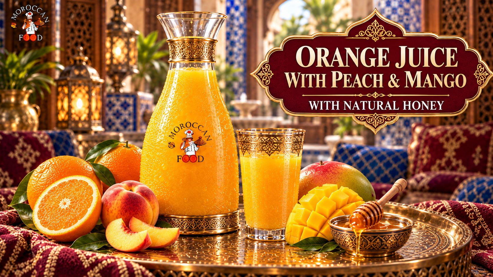 Orange Juice with Peach, Mango and Natural Honey