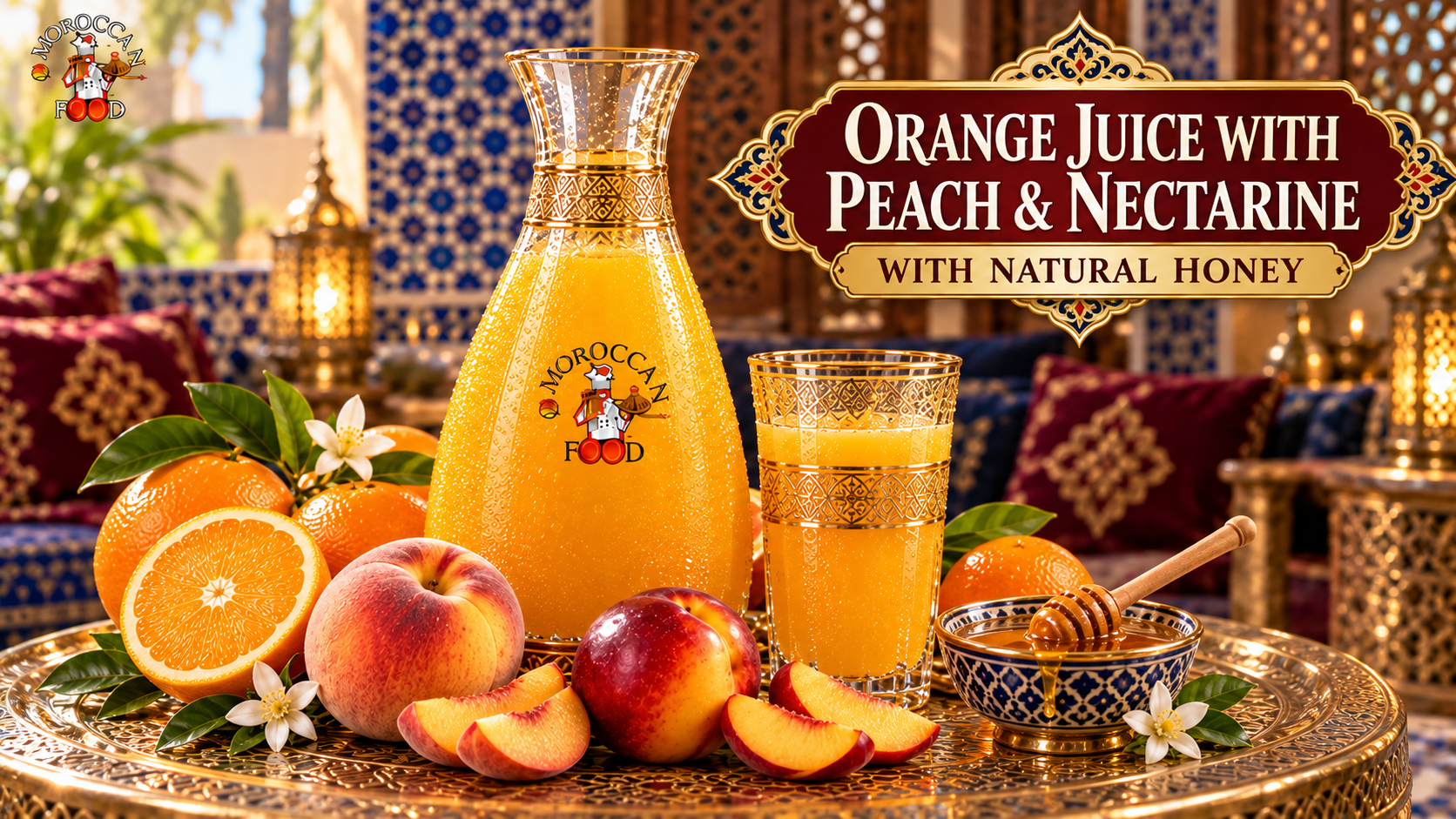 Orange Juice with Peach, Nectarine and Natural Honey