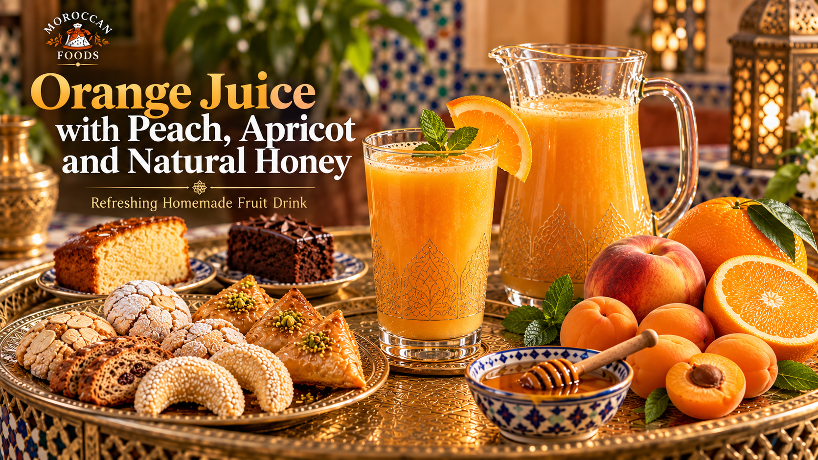 Orange Juice with Peach, Apricot and Natural Honey