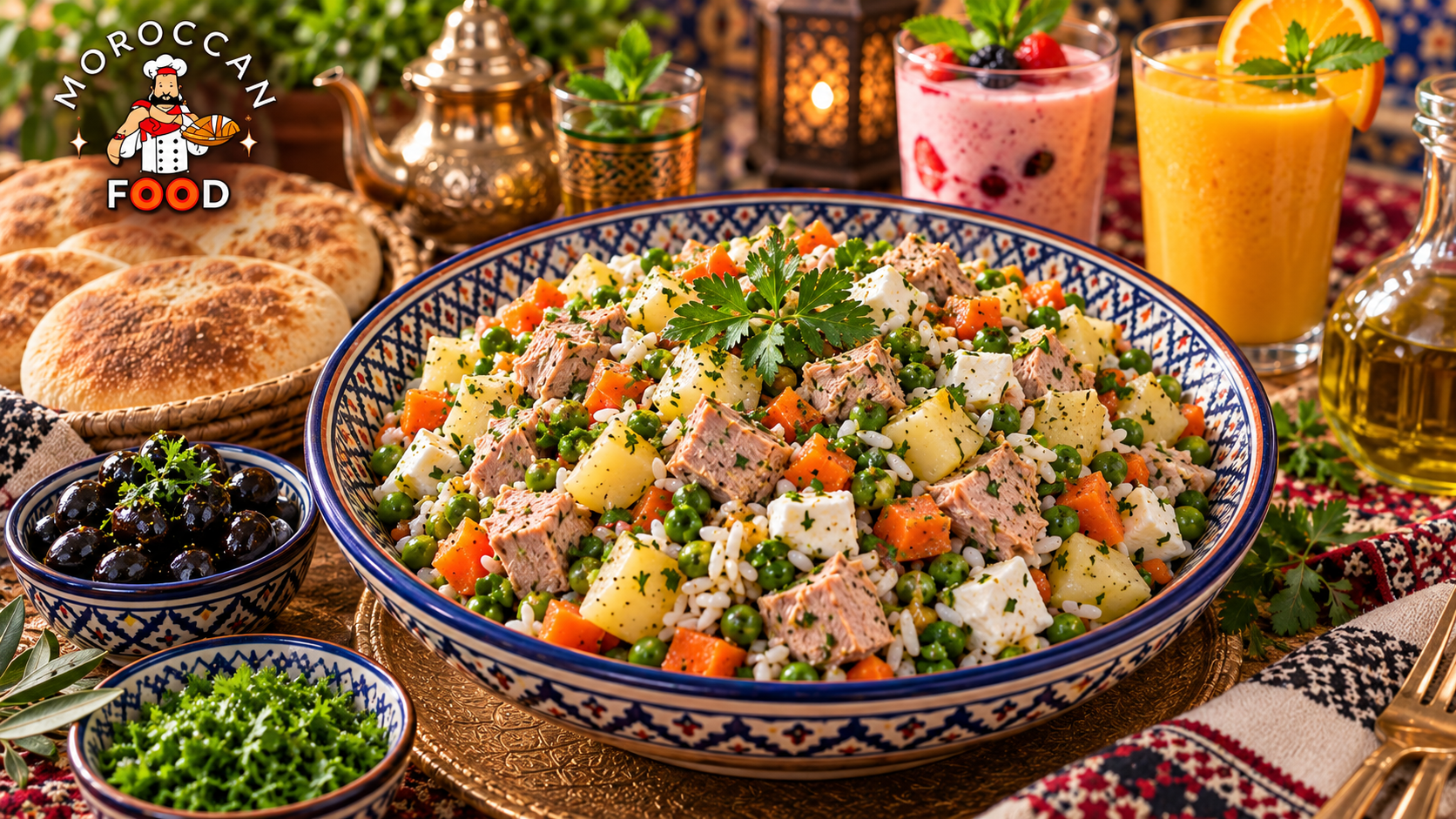 Tuna Salad with Potatoes, Peas, Carrots and Rice | Healthy Protein-Rich Salad