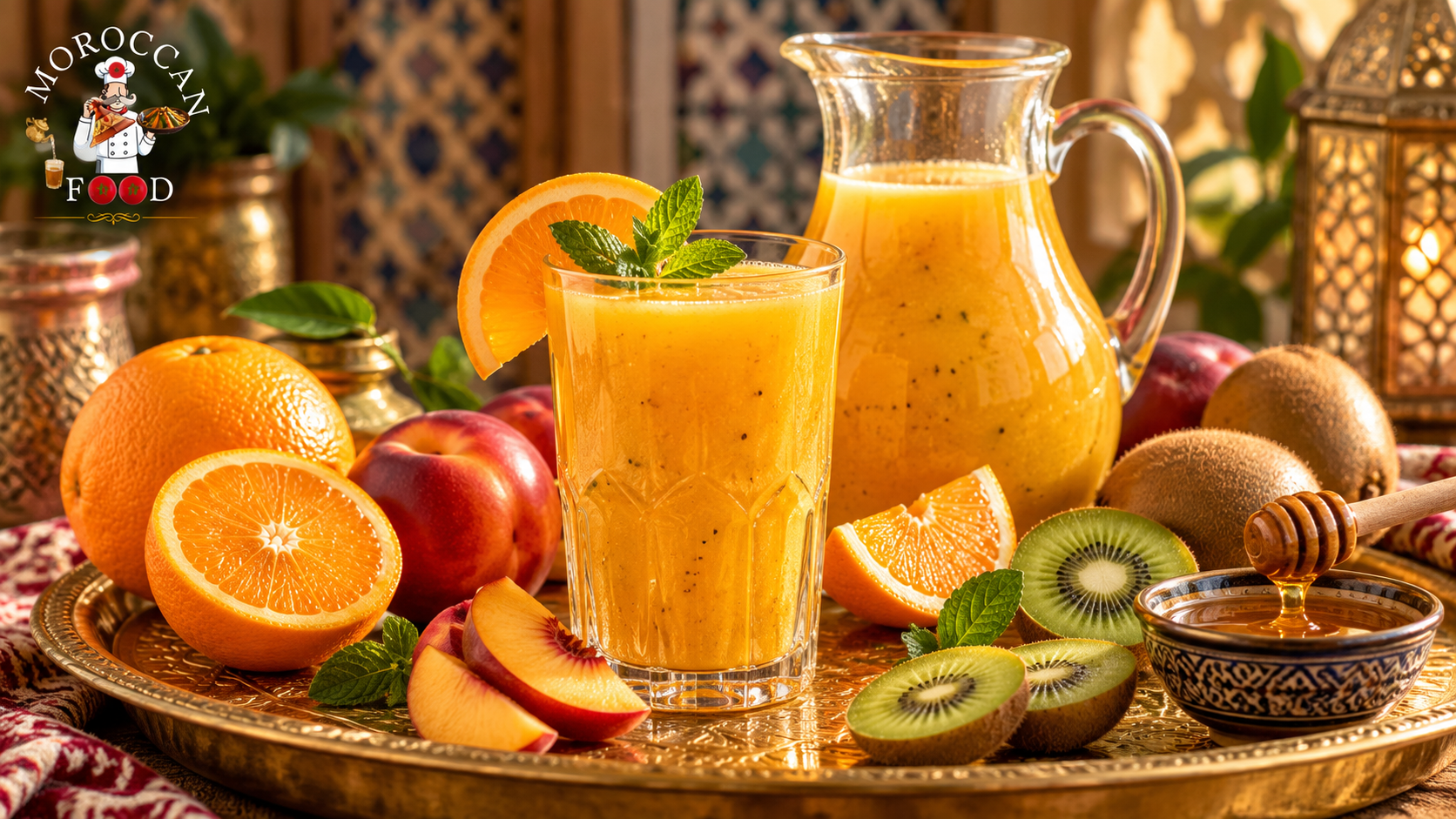Orange Juice with Nectarine, Kiwi and Natural Honey
