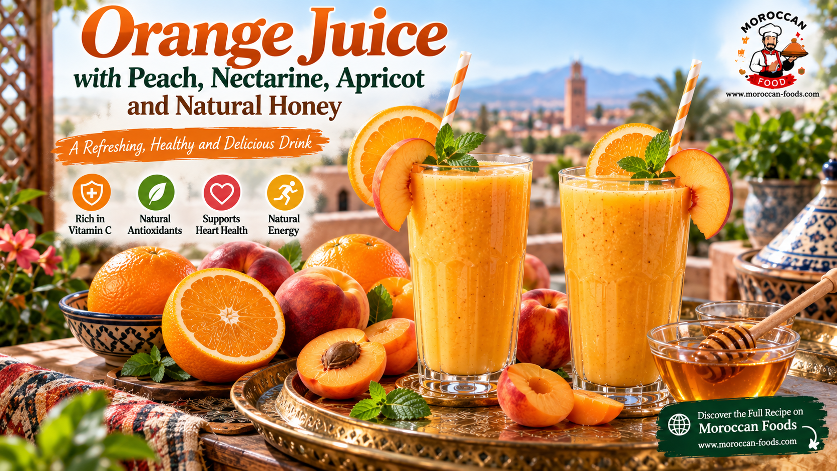 Orange Juice with Peach, Nectarine, Apricot and Natural Honey
