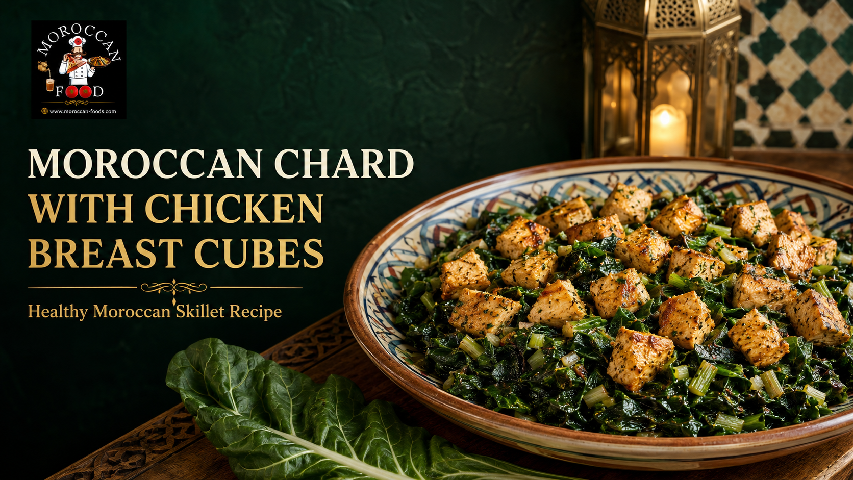 Moroccan Sautéed Chard with Chicken Breast Cubes